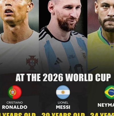 梅C、C罗、内马尔将出征2026世界杯